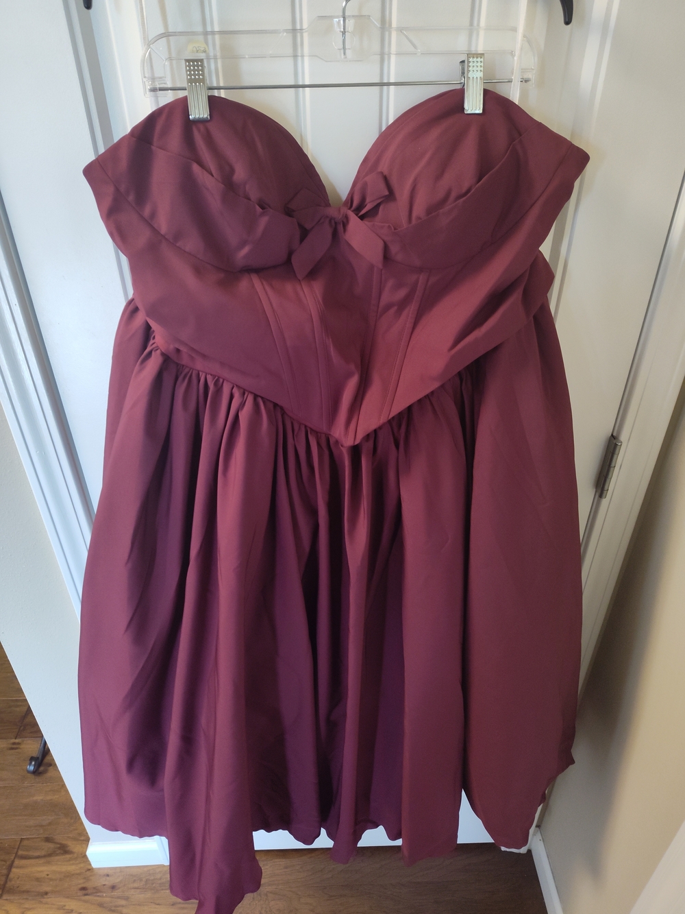 Strapless Sweetheart Burgundy Cocktail Dress